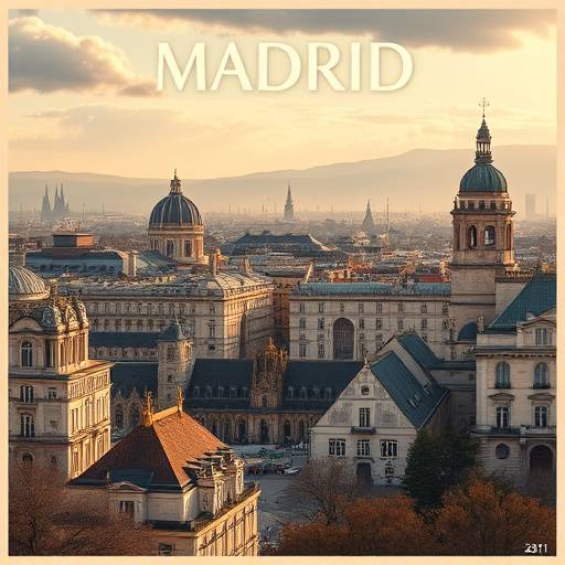 Poster del documental 'Memorias de Madrid' mostrando una vista icónica de la ciudad